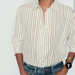 Zara textured striped top